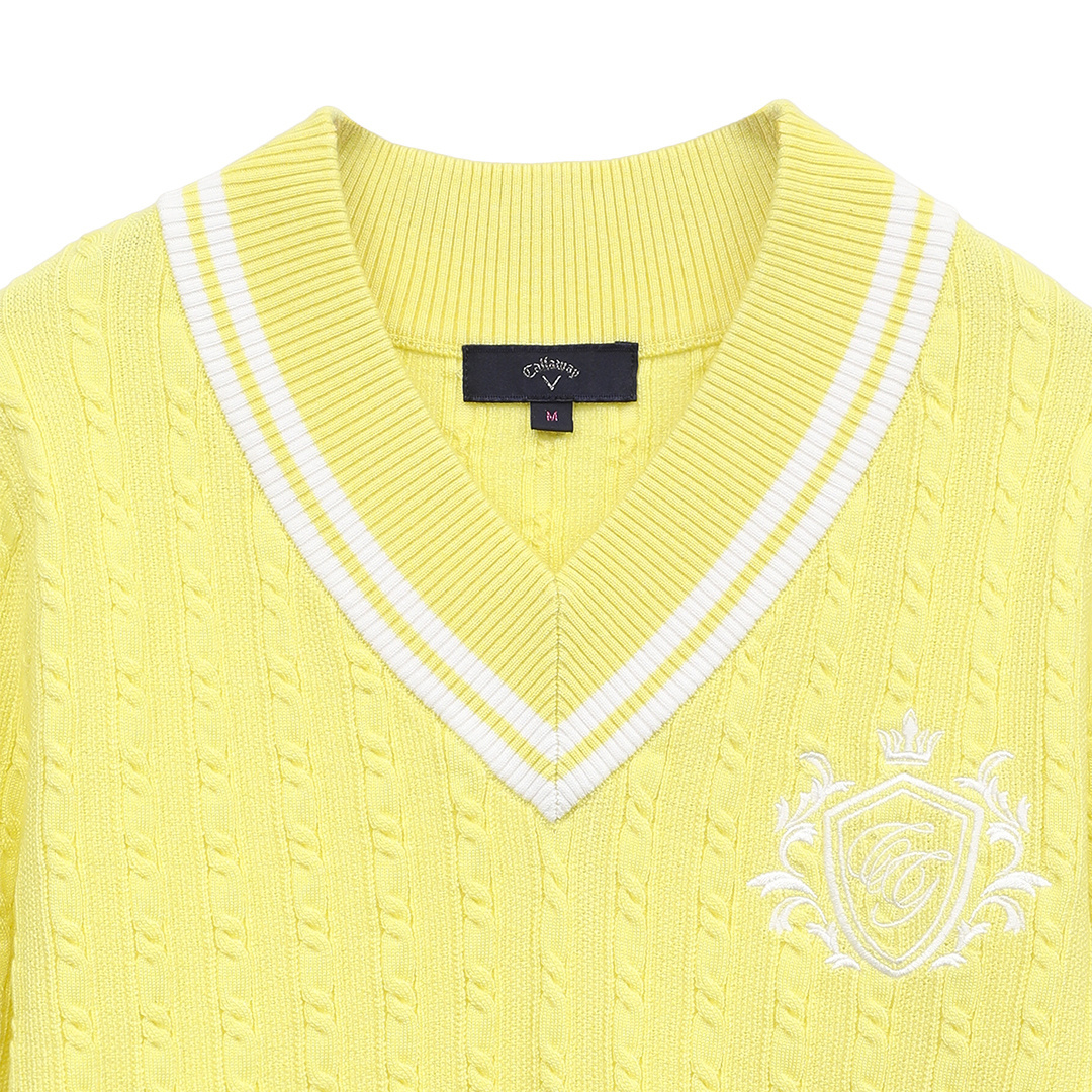 Vネックケーブルニット (WOMENS)