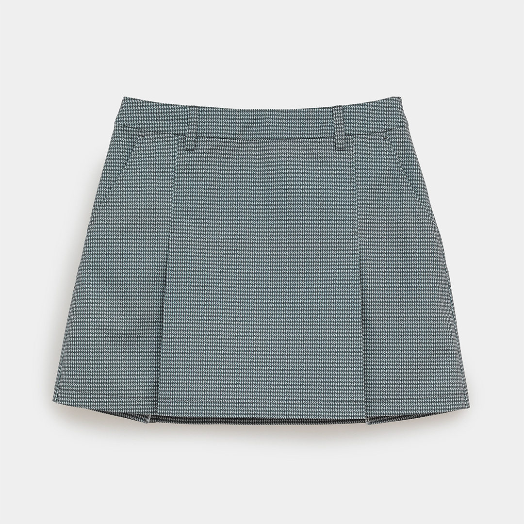 ストレッチピケチェック柄スカート (WOMENS)