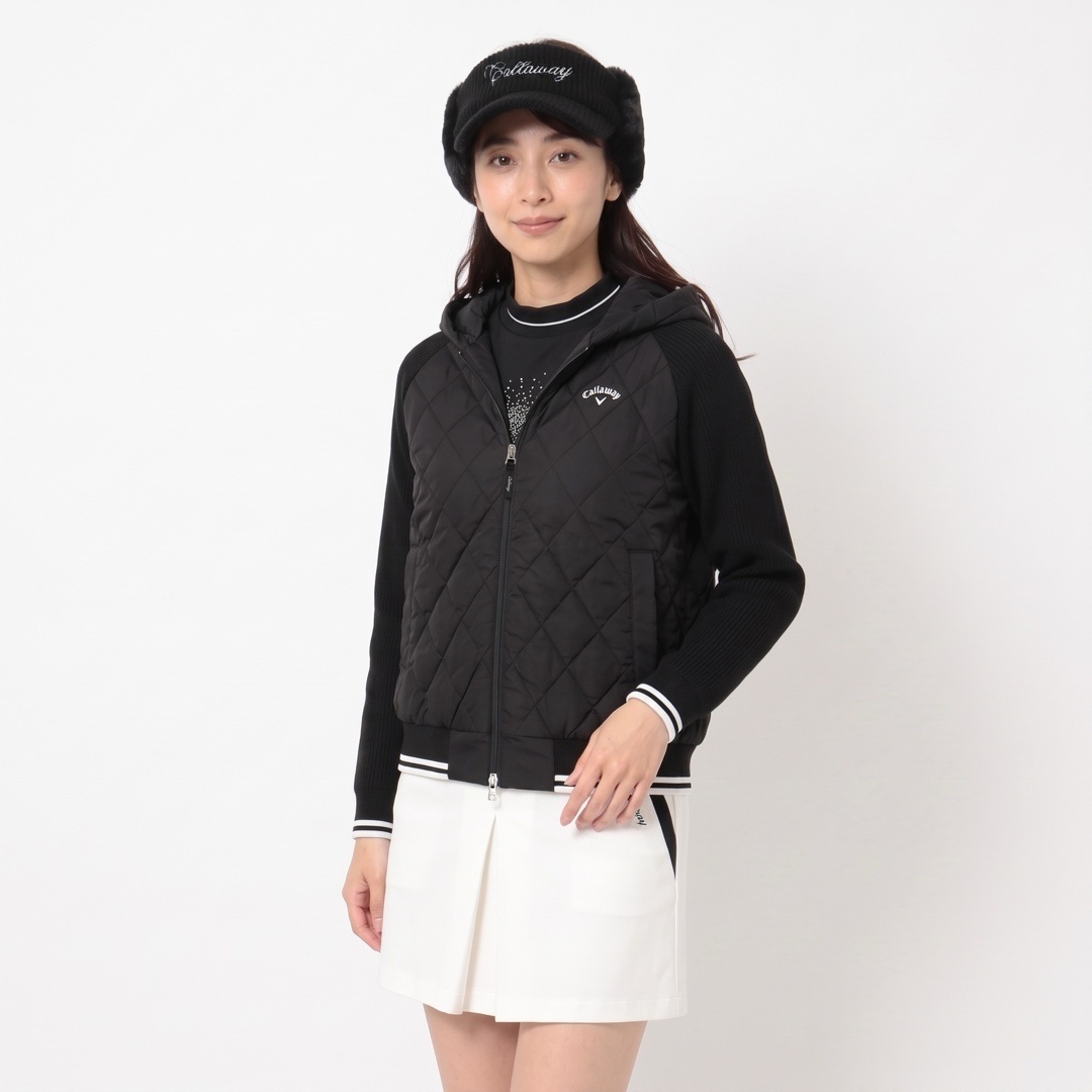 スターストレッチ中綿フルジップニットコンビブルゾン (WOMENS)