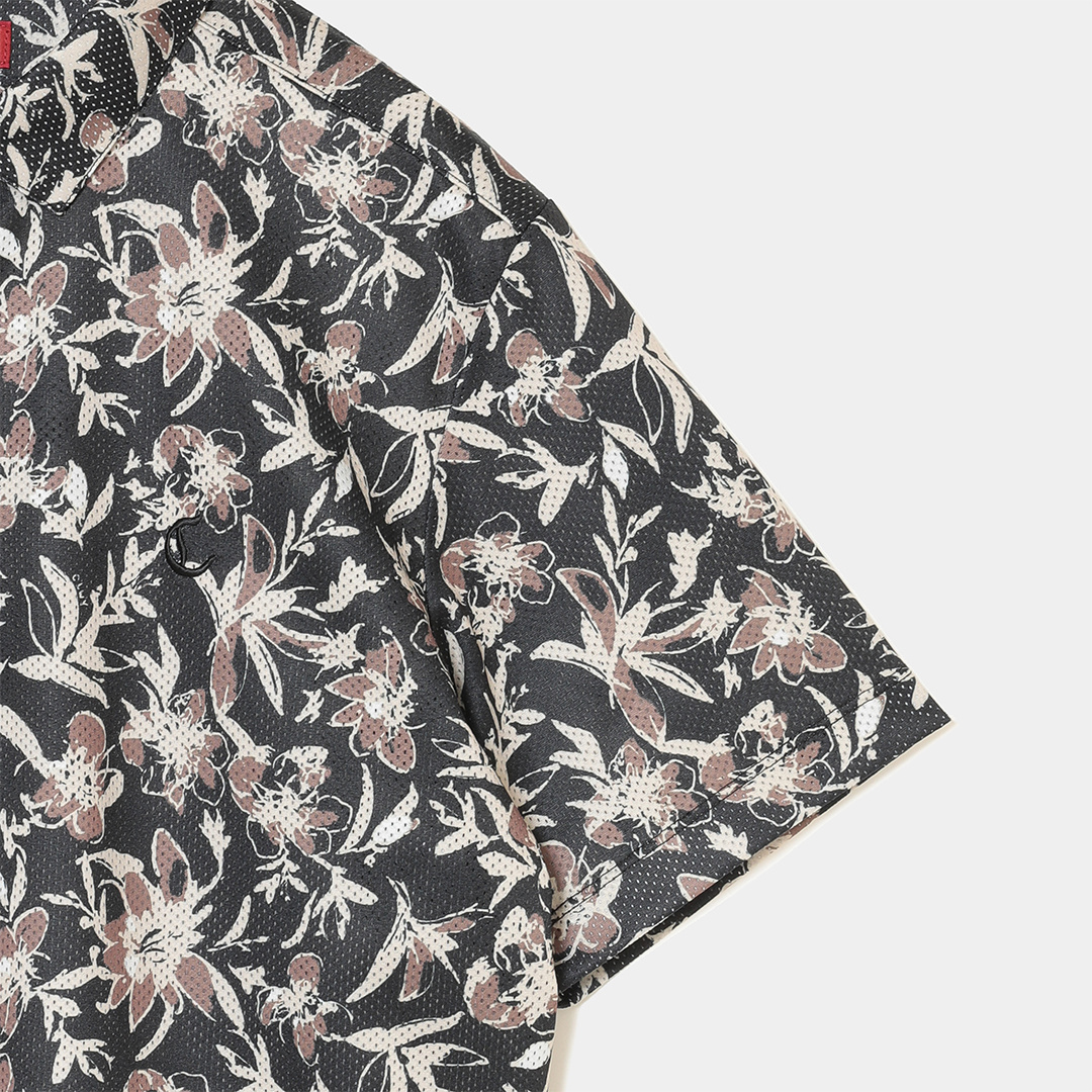 かざあなメッシュフラワープリントシャツ (MENS)