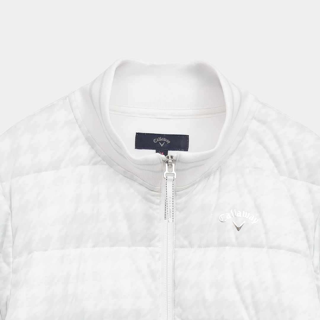 スターストレッチ千鳥プリント中綿ブルゾン (WOMENS)