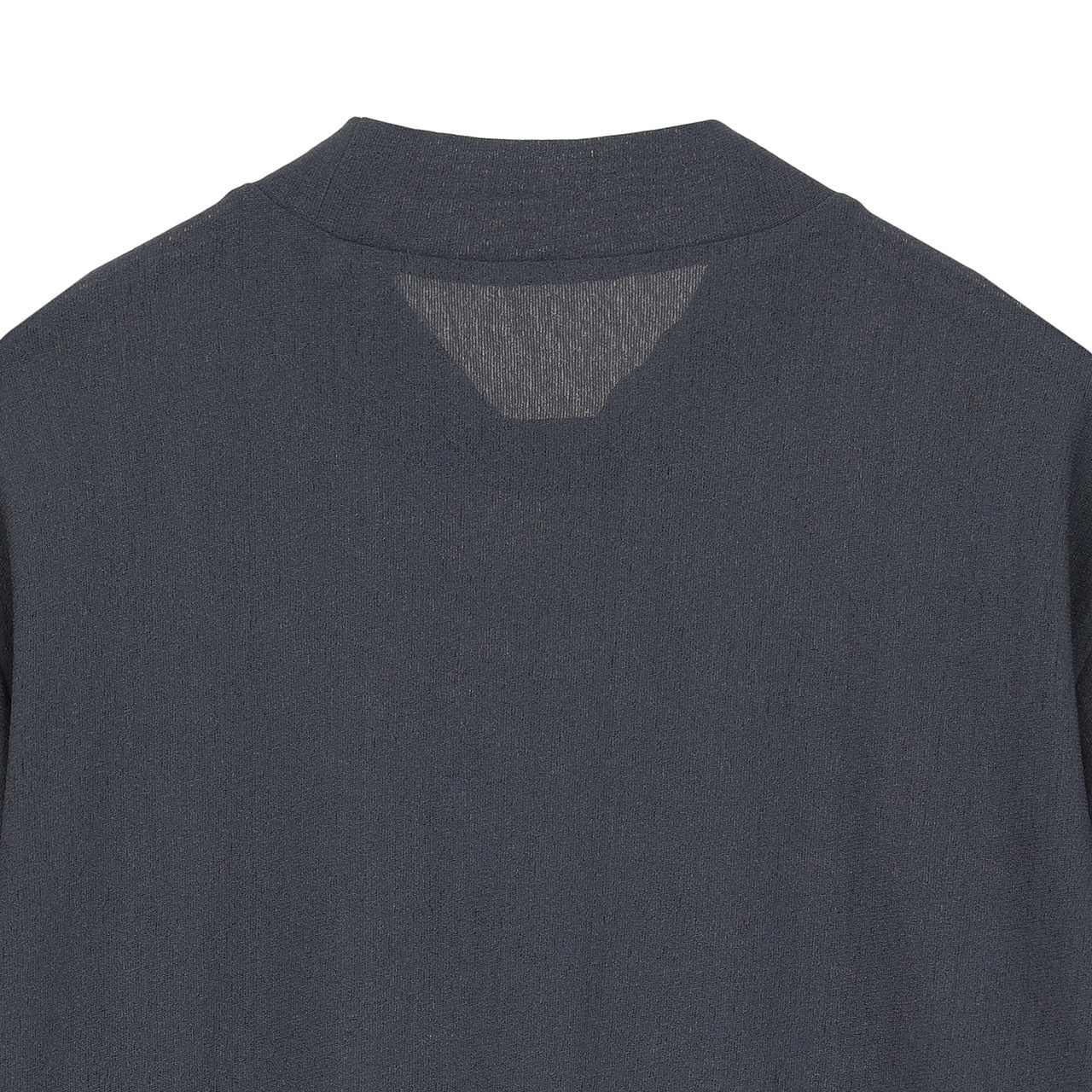 ラッセル編み半袖チェストプリントモックネック(MENS)