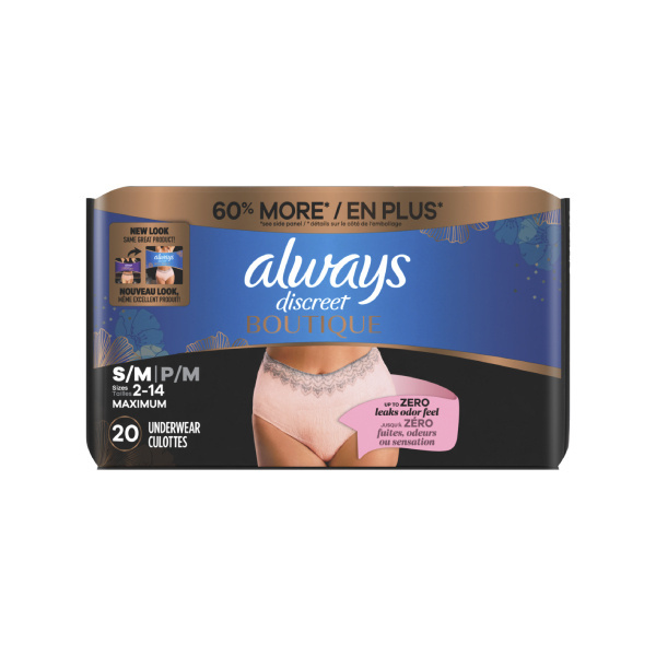 Always Discreet Boutique Underwear, Small/Medium, 40/case (AWBTQUM Health & Beauty Health Care Incontinence Aids) photo