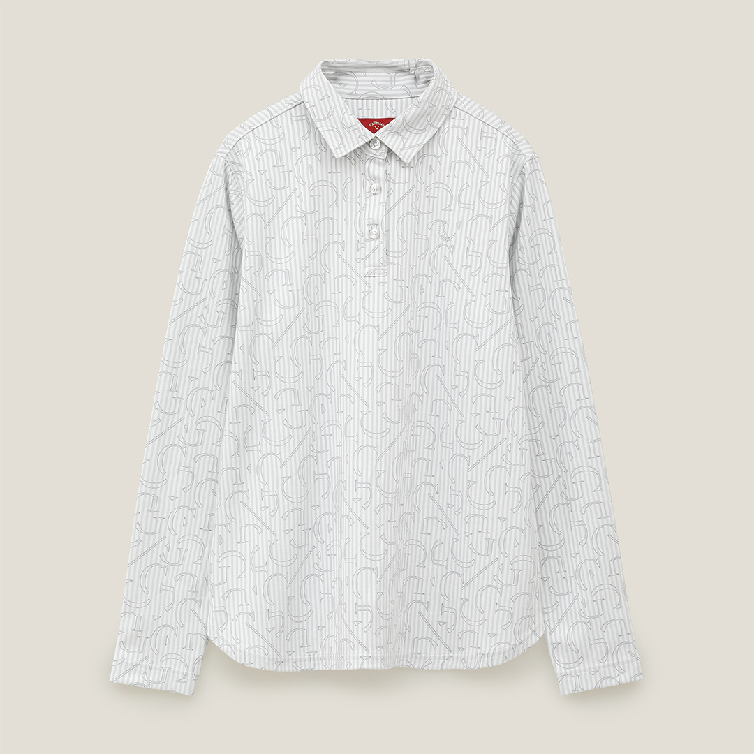 C/Gプリントストライプジャカード長袖シャツ (WOMENS)