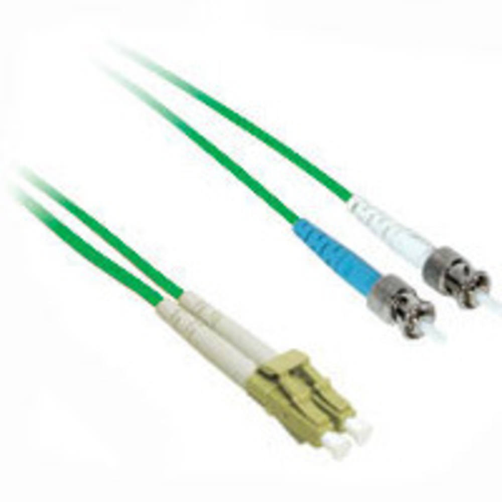 LC-ST 50/125 OM2 Duplex Multimode PVC Fiber Optic Cable - Green