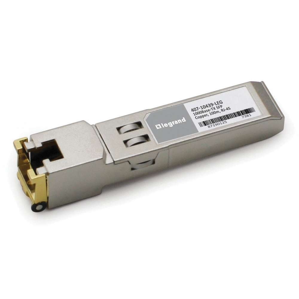 Dell 407-10439 Compatible 10/100/1000Base-TX SFP (mini-GBIC) Transceiver Module (Copper, 100m, RJ-45)
