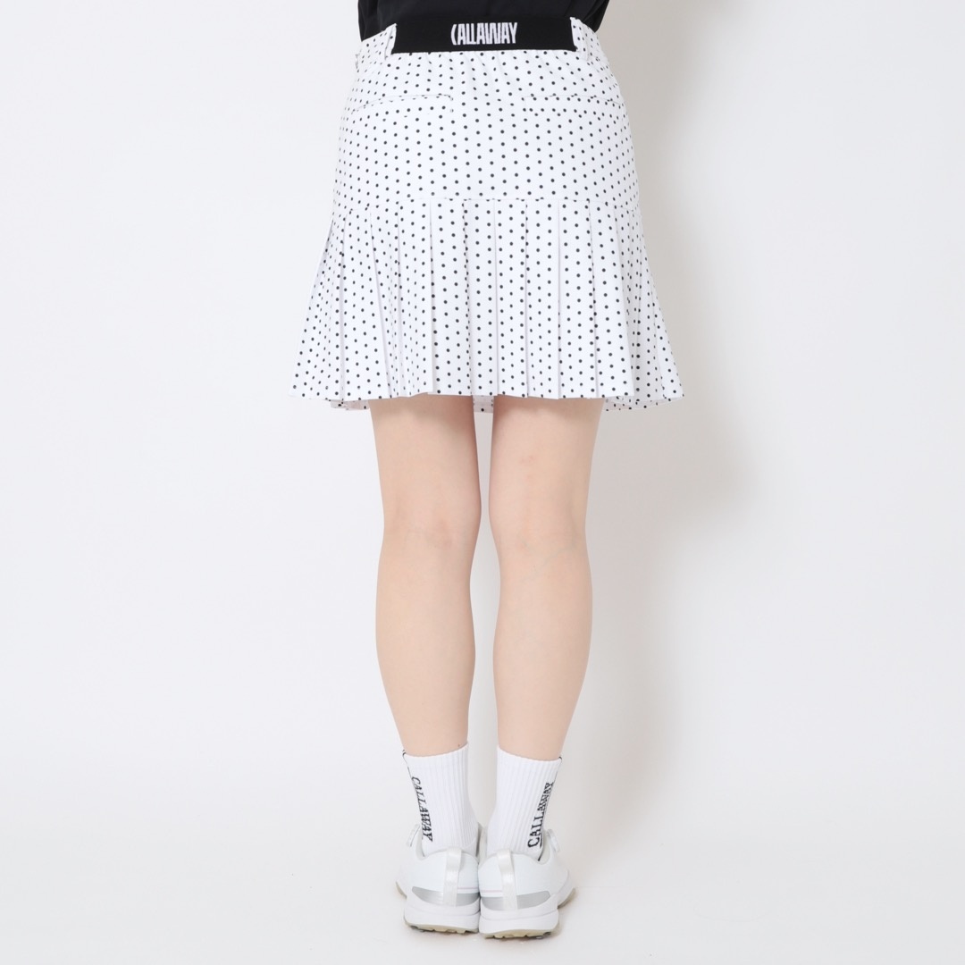 かざあなメッシュドットプリントプリーツスカート (WOMENS)
