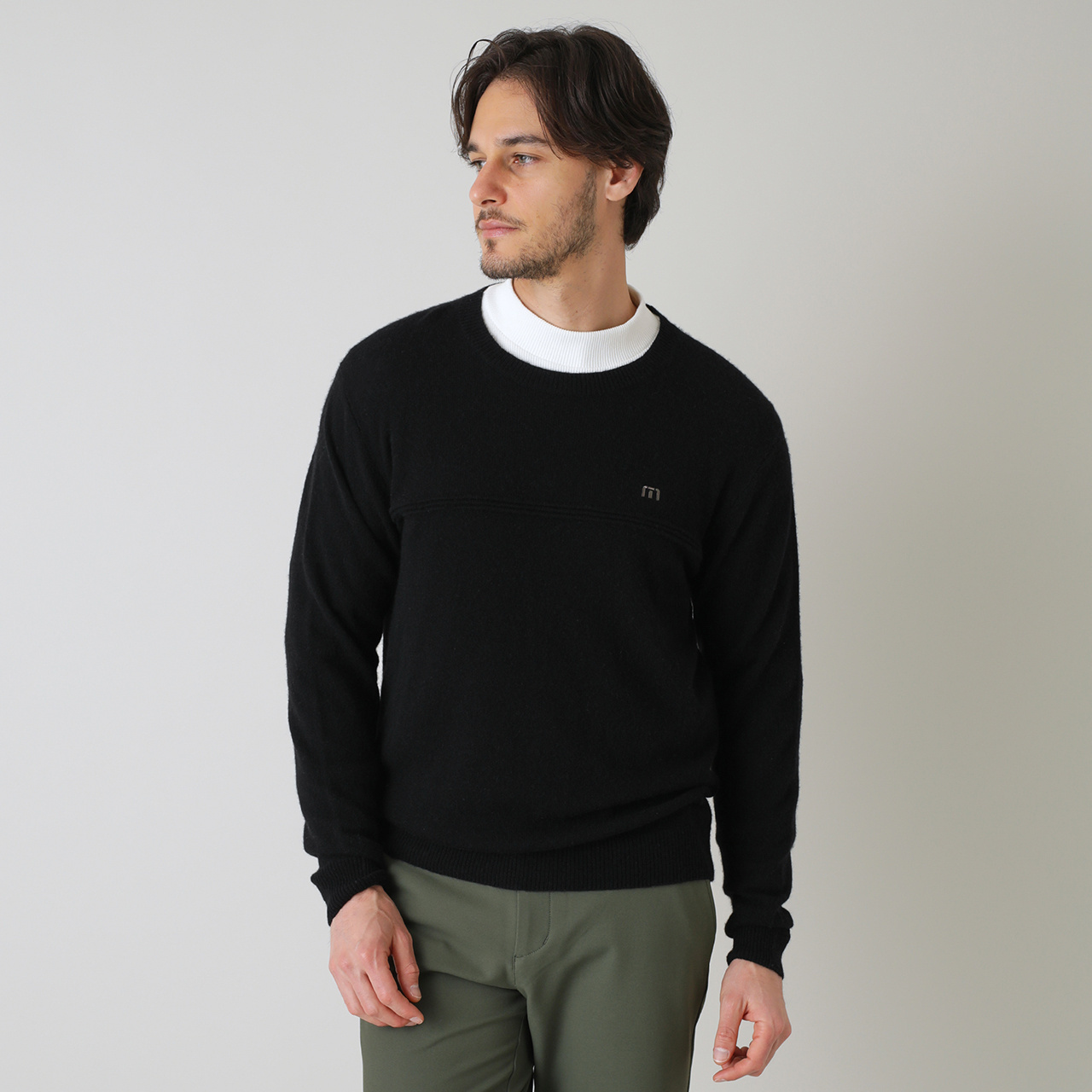 カシミアウール クルーネックセーター(MENS)