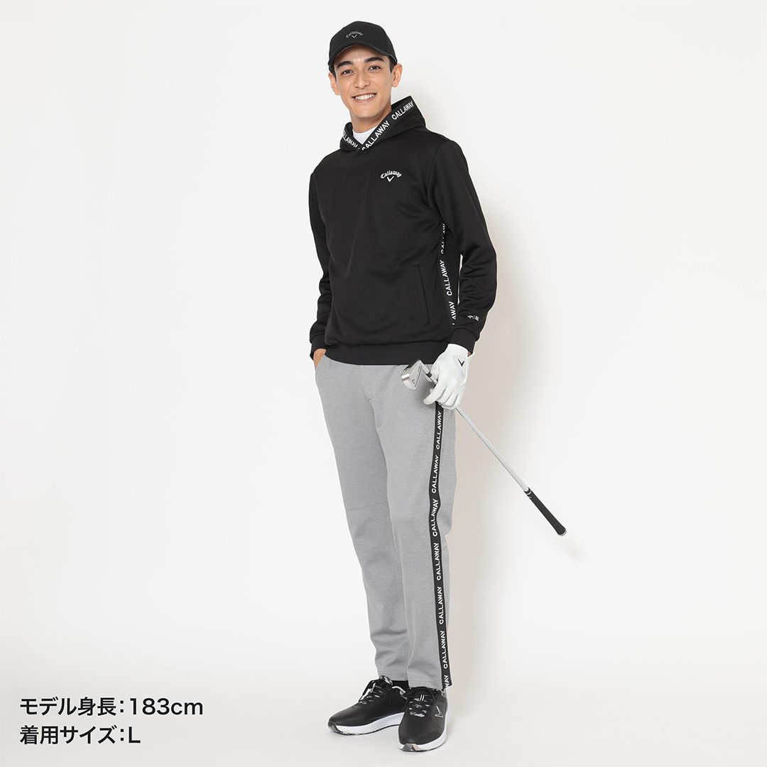 新品 Callaway キャロウェイ ゴルフウェア ニットパーカー キャロウェイ ニットパーカー ネイビー×白 ドット柄 ロゴ刺しゅう