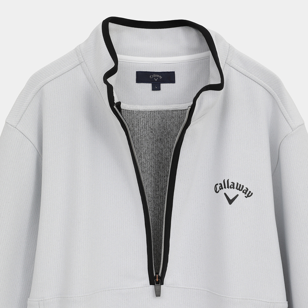 Golfickers ハーフジップシャツ　グレー　Mサイズ リングリブハーフジップ長袖オーバーサイズスウェット(6color