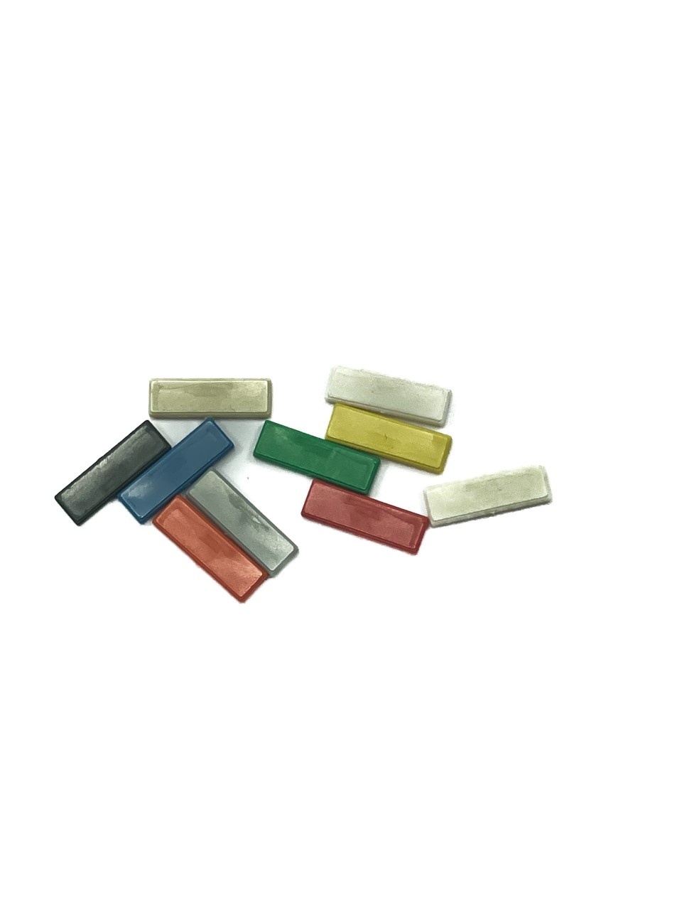 10 different color variant jack icons designation tabs with a white background