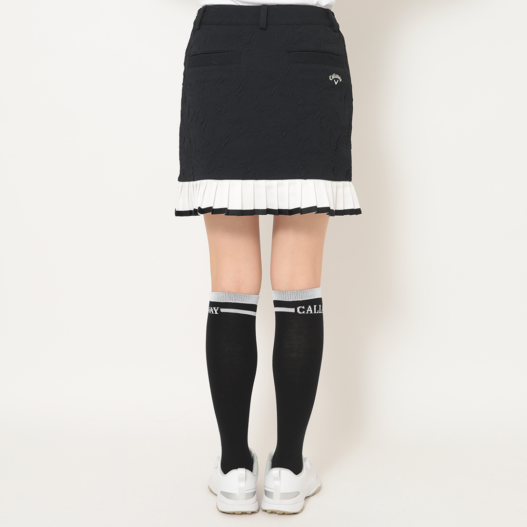 フラワージャカード裾プリーツスカート (WOMENS)