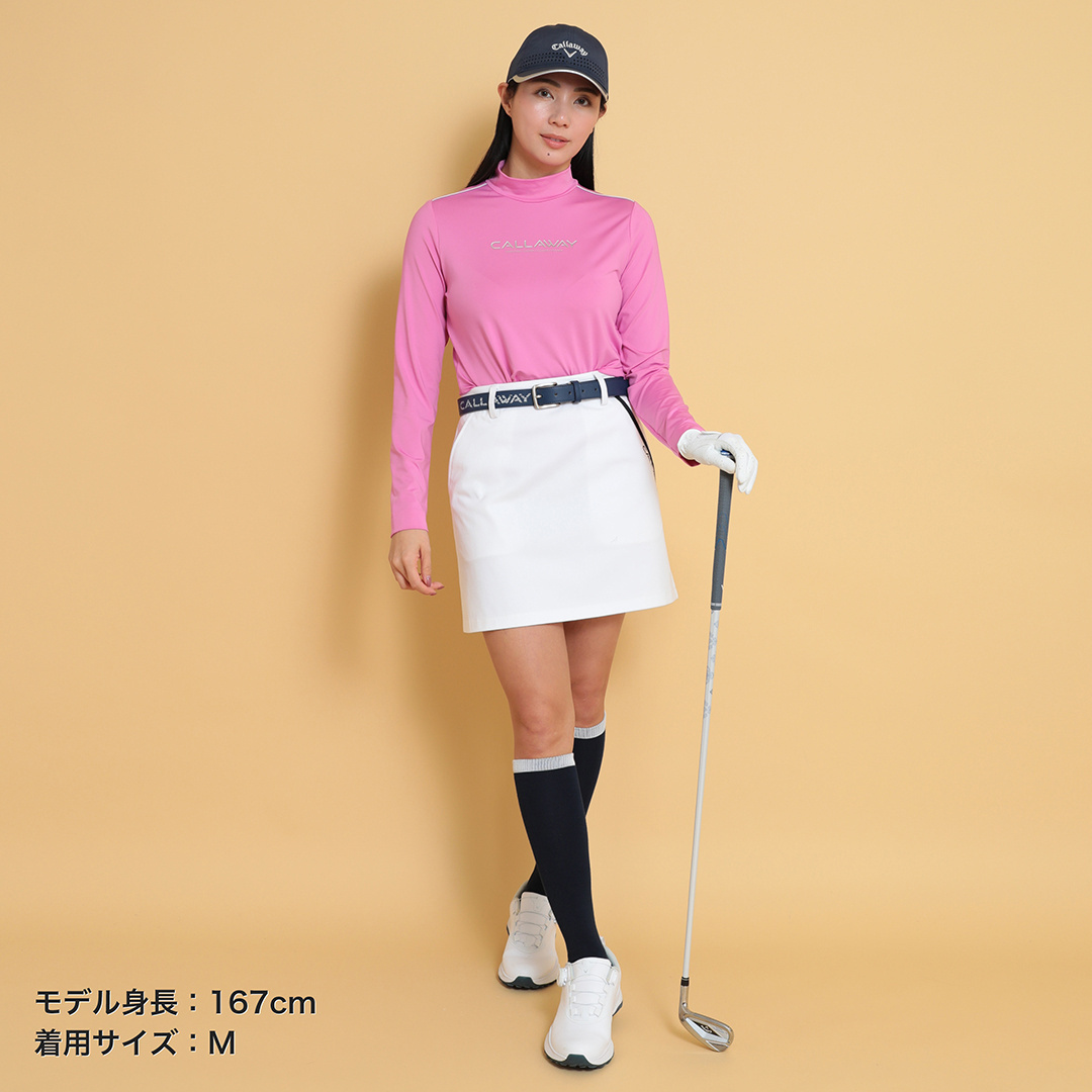PINKY GOLF ターコイズ ラップスカートとモックシャツ PING APPAREL】全方向ストレッチブラックウォッチスカート