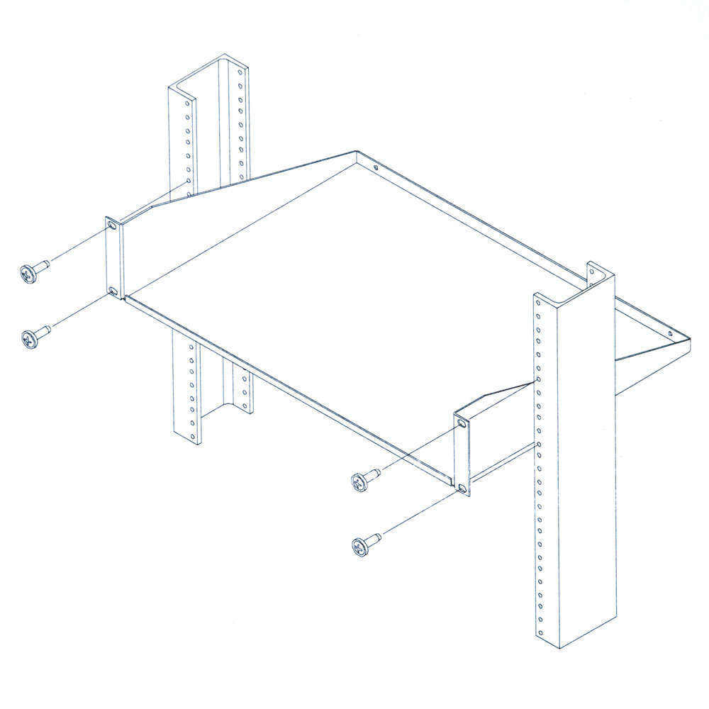 APW Vented Cantilevered Equipment Shelf Black