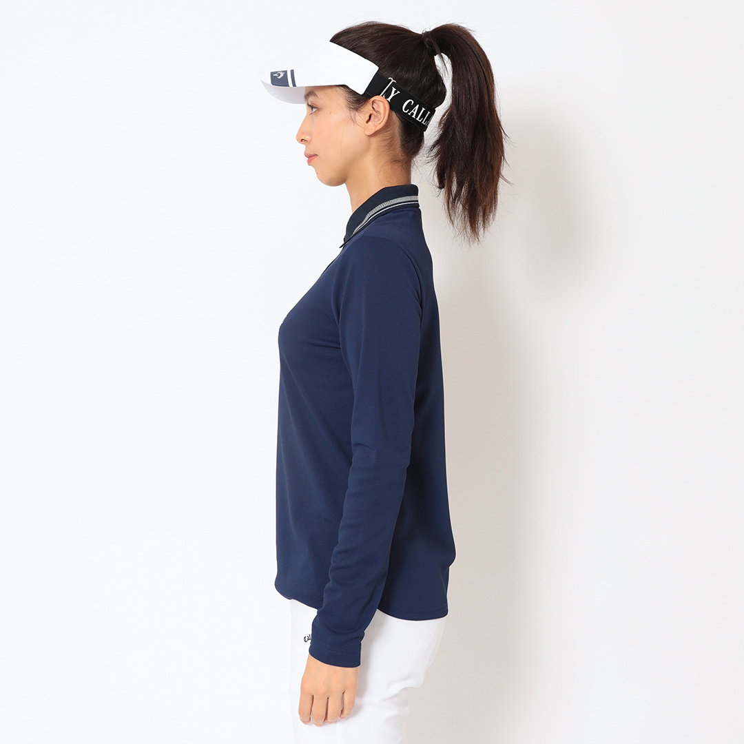 ポリエステルカノコ長袖ポロシャツ (WOMENS)
