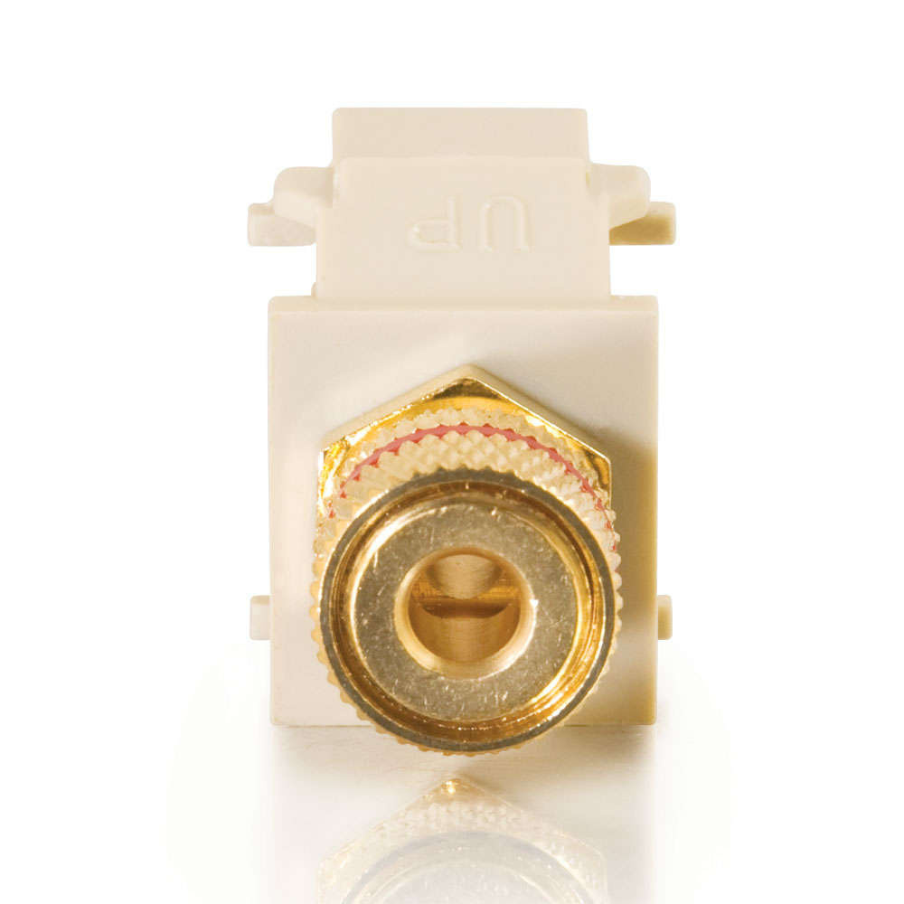 Snap-In Red Banana Jack F/F Keystone Insert Module - Ivory
