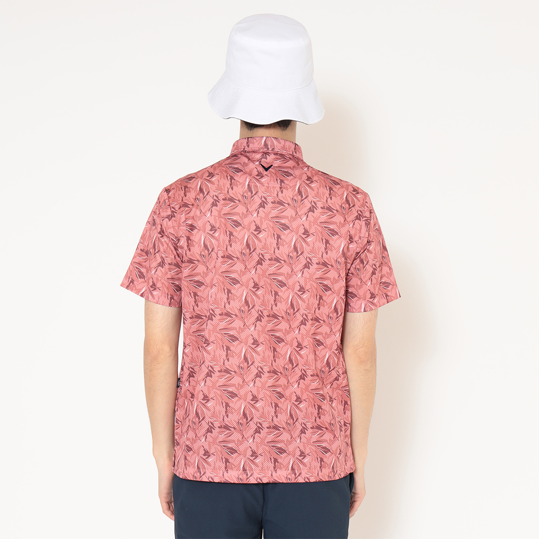 かざあなメッシュボタニカル柄半袖シャツ ※4Lサイズあり (MENS)