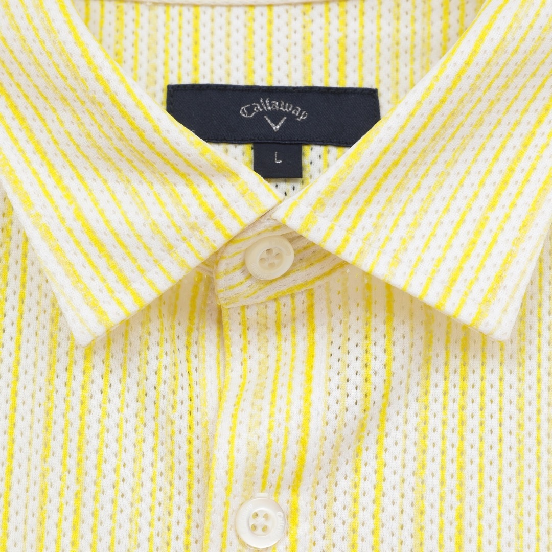 かざあなメッシュストライプ総柄半袖シャツ ※4Lサイズあり (MENS)