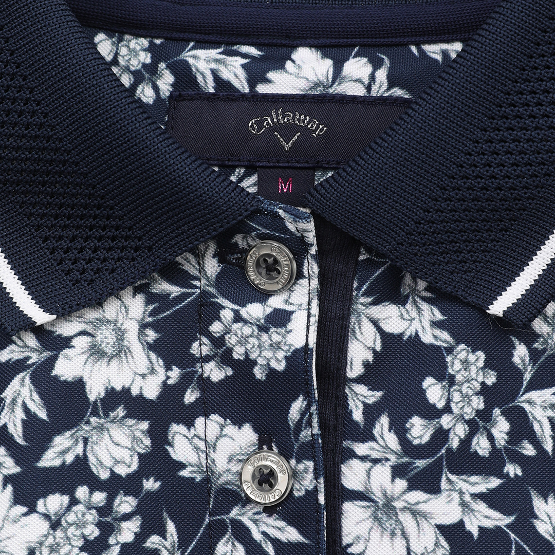 フラワープリント半袖ポロシャツ (WOMENS)