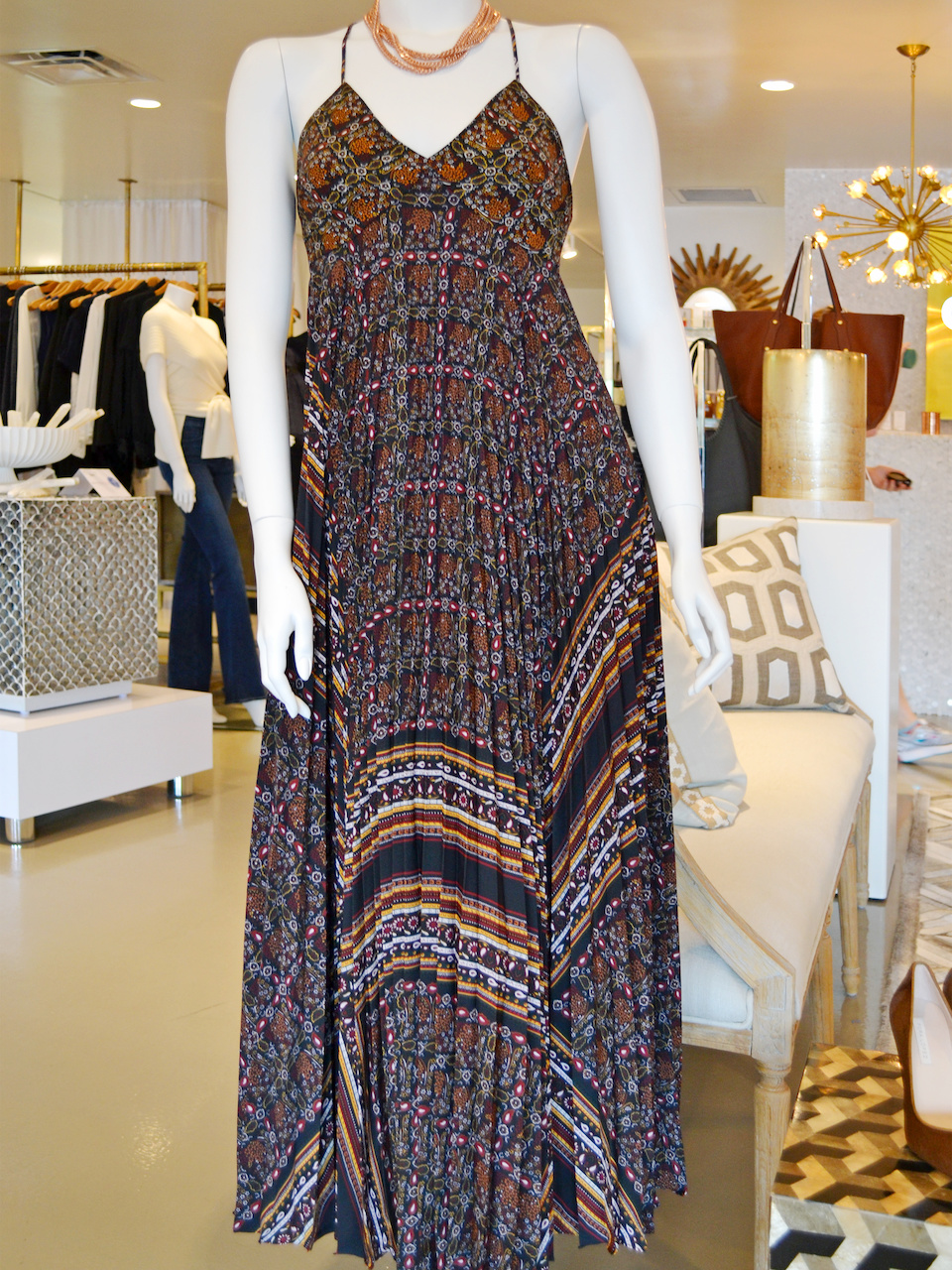 cool print dress with fall color What to Wear September Events in Louisville
