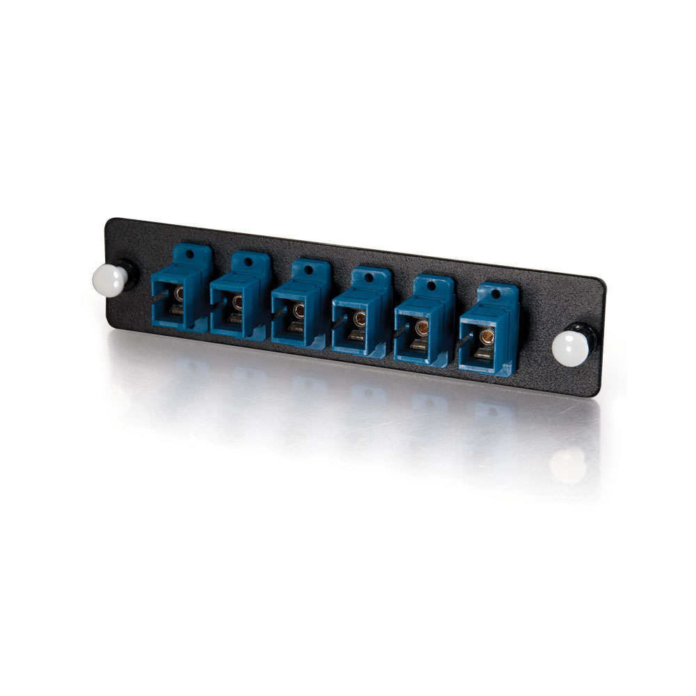 6-Strand, SC, PB Insert, Multimode/Single-Mode, Blue Adapter Panel