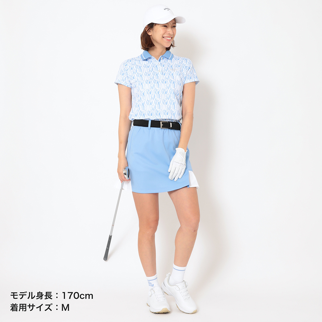 河本結プロ着用】レタードプリントカノコ半袖ポロシャツ (WOMENS)