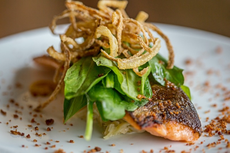 Pictures say a thousand words and this one is telling me, "Let's eat!" Linton's in the Garden griddle mountain trout