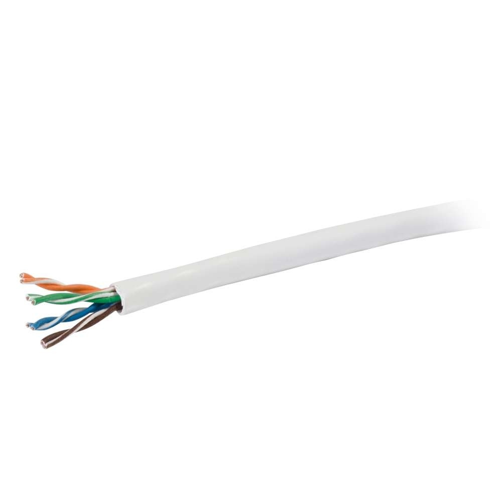Cat5e Bulk Unshielded (UTP) Network Cable with Solid Conductors - Plenum CMP-Rated - White (TAA)