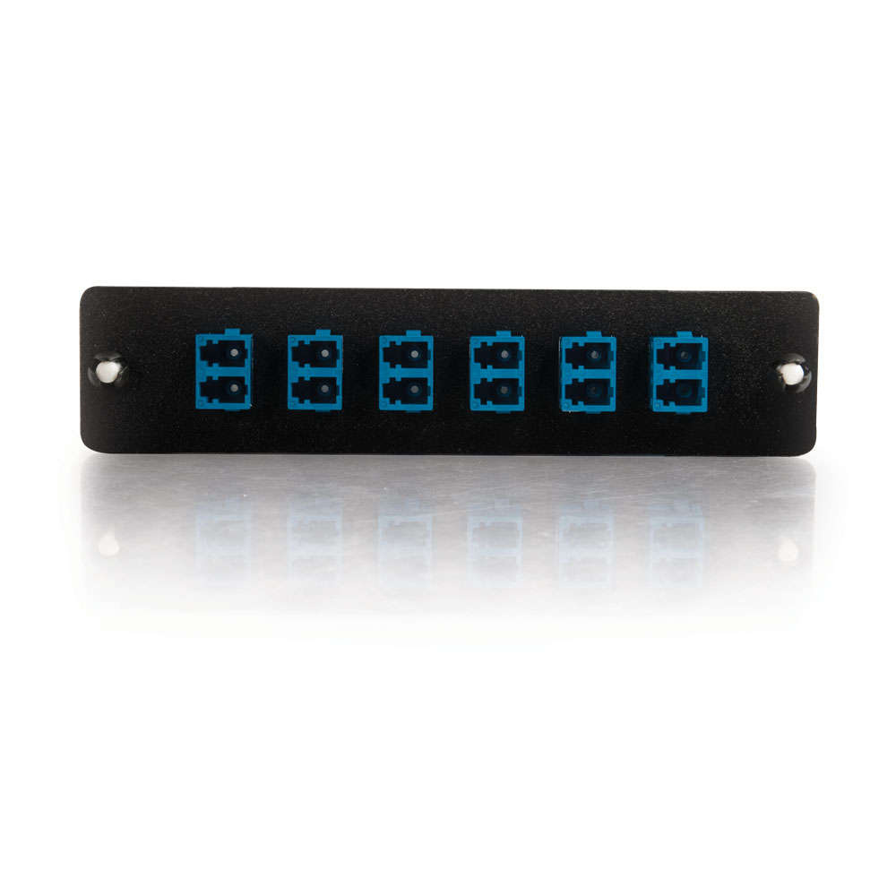 12-Strand LC Duplex Zirconia Insert Single-Mode, Blue Adapter Panel