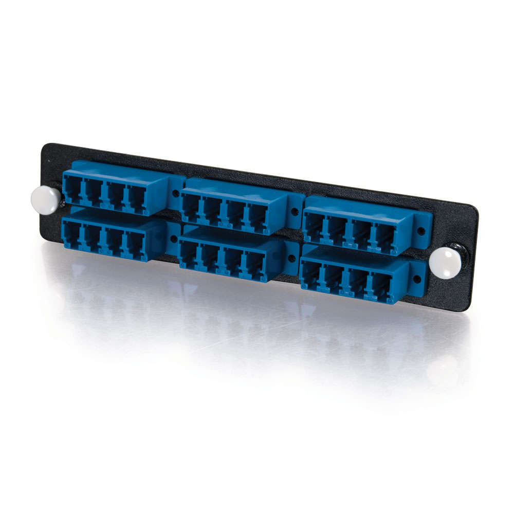 24-Strand, LC Quad, PB Insert, Multimode/Single-Mode, Blue Adapter Panel