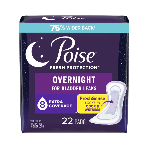 Poise Overnight Pad, Extra Coverage - 22/bag (POOVTPT Health & Beauty Health Care Incontinence Aids) photo