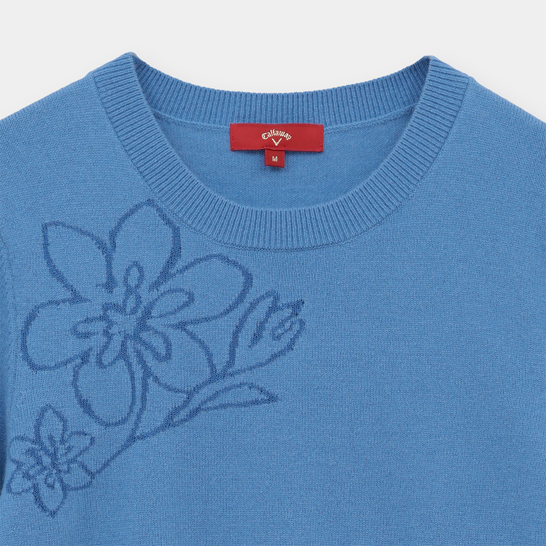 フラワージャカードクルーネックニット (WOMENS)