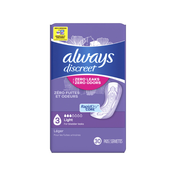 Always Discreet Light Pad - 90/case (AWUTPL Health & Beauty Health Care Incontinence Aids) photo