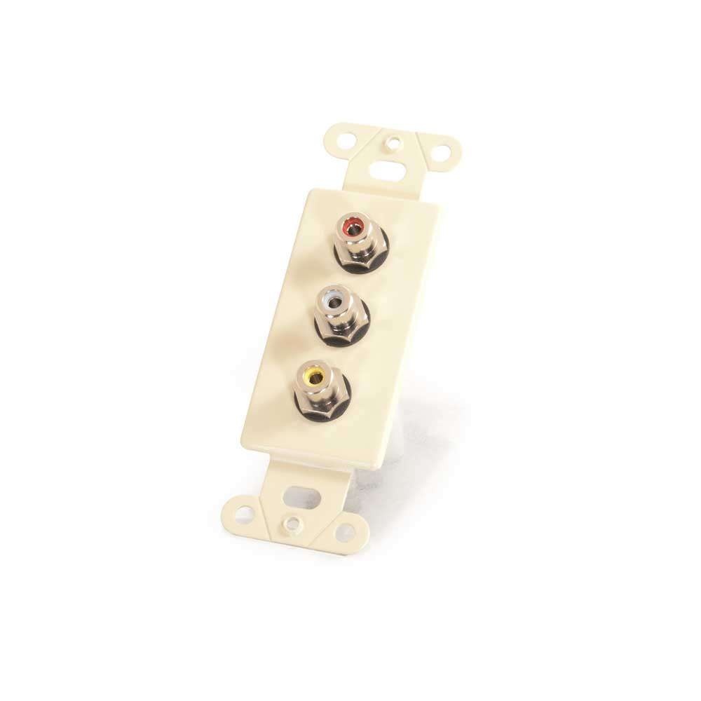 Composite Video and RCA Stereo Audio Pass Through Wall Plate