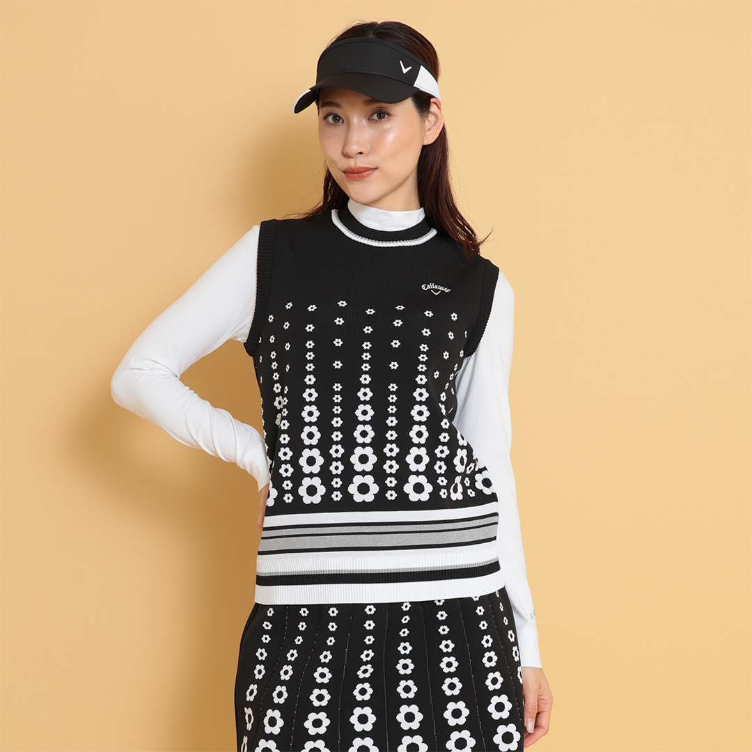 美品】GOLF WANG ゴルフワン フラワー 花柄 ニットベスト 美品】GOLF