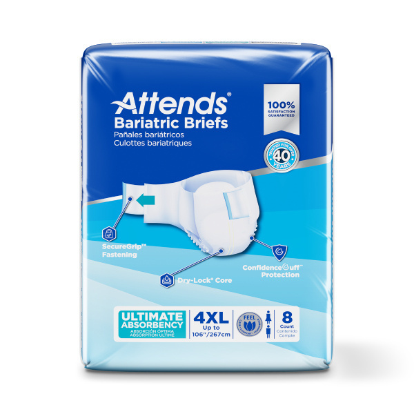 Attends Bariatric Brief, Ultimate - 4XL - 32/case (ABBC Health & Beauty Health Care Incontinence Aids) photo