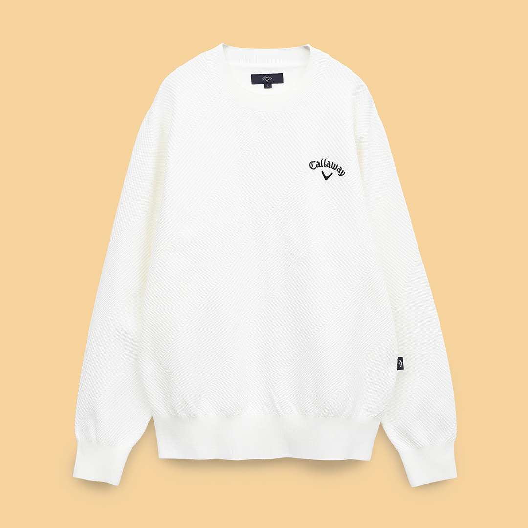 変形編地クルーネックニット (MENS)