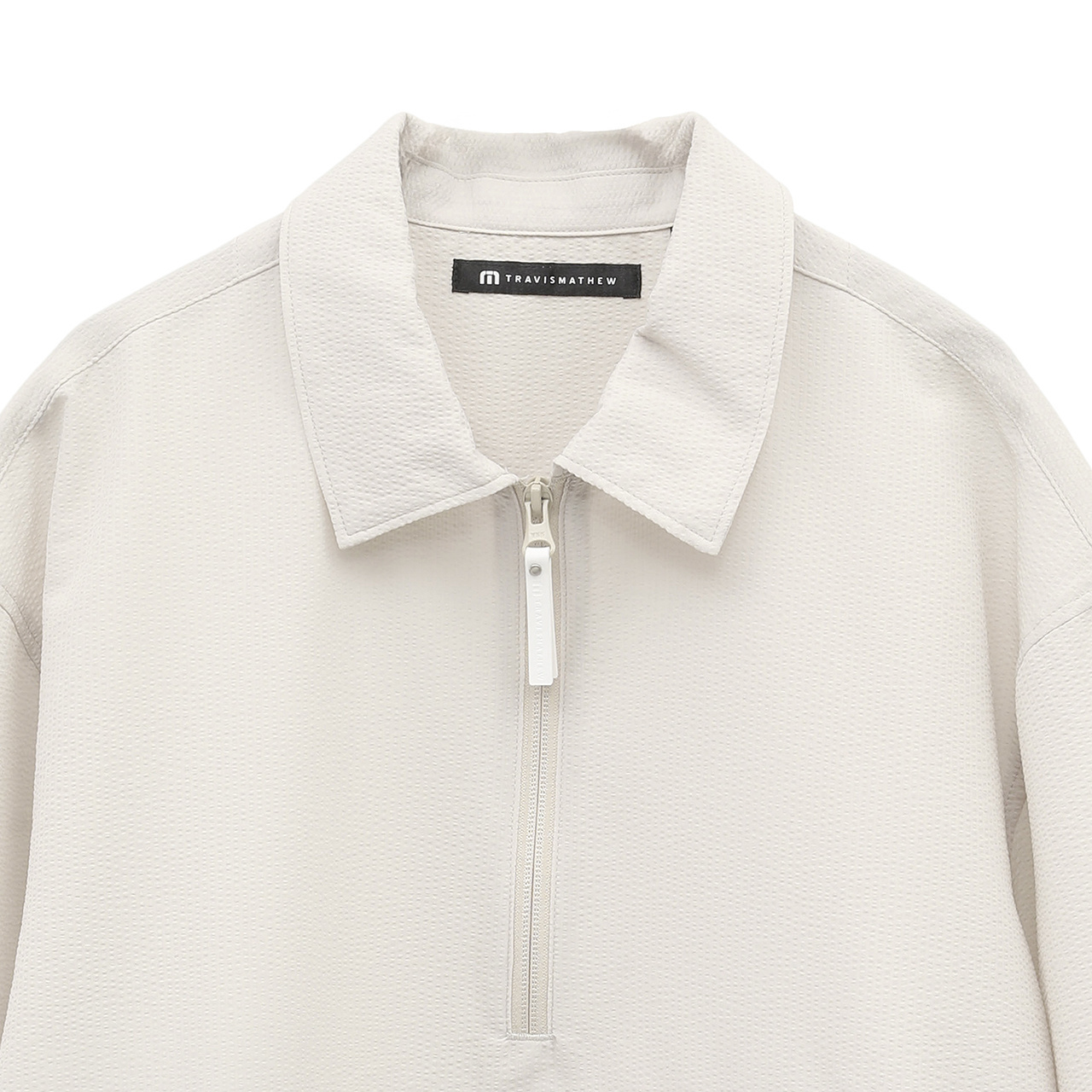 シアサッカー 半袖クオータージップ ジャケット(MENS)