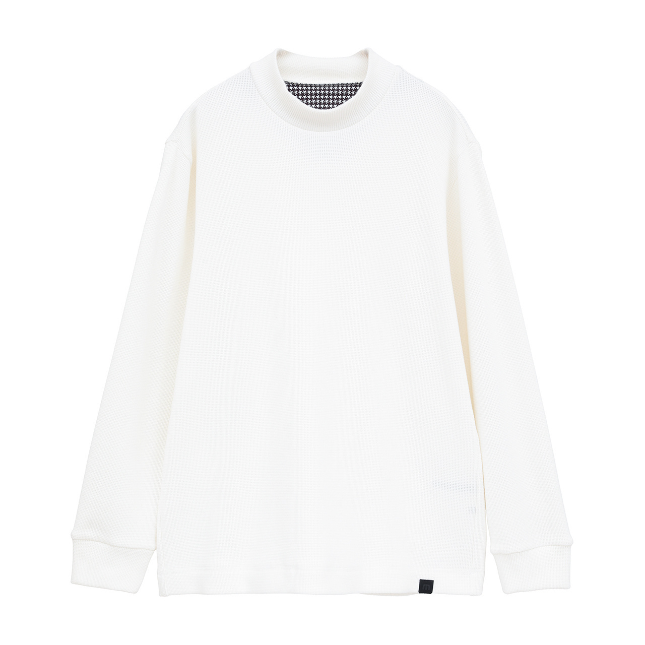長袖ワッフル胸ポケットセミモックネック(MENS)