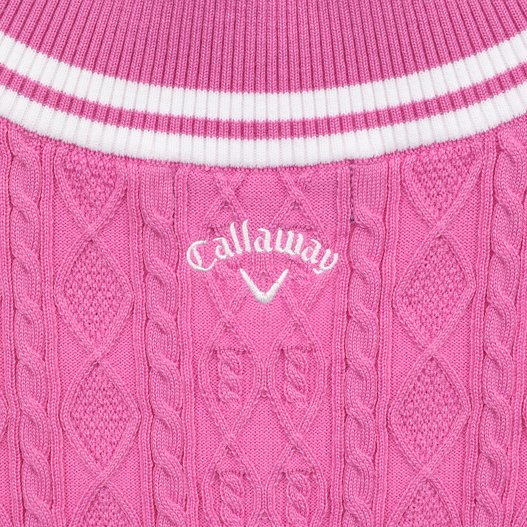 Vネックケーブルニットベスト (WOMENS)