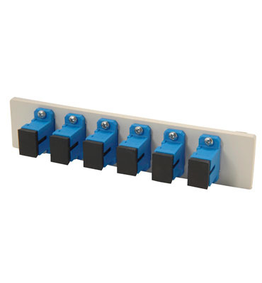 Fib-Cop II Bottom Adapter Plate, 6-SC Simplex (6 Fibers) Single Mode, Blue adapters