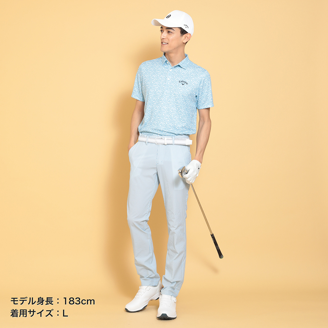 2WAYストレッチシアサッカーテーパードパンツ (MENS)