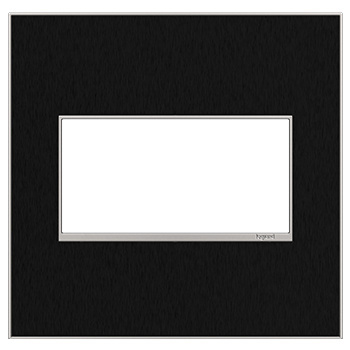 adorne® Black Stainless Two-Gang Screwless Wall Plate