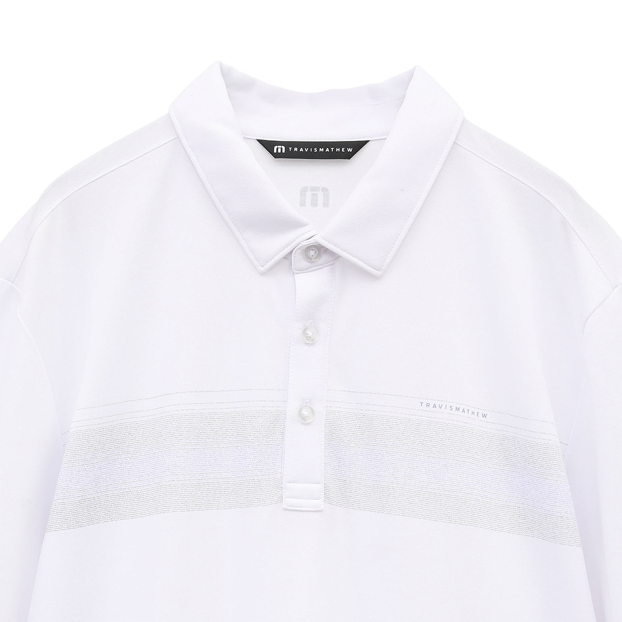 ストライプ チェストプリント 半袖ポロ(MENS)