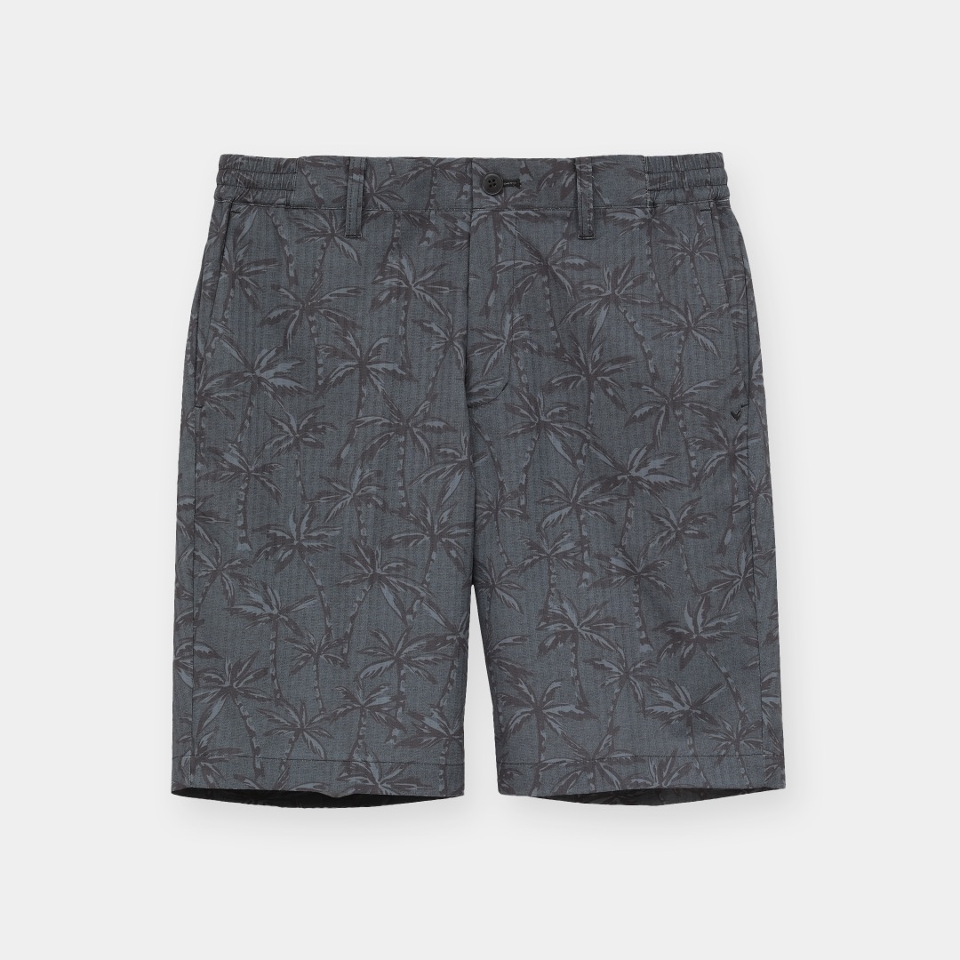ストレッチドビーヤシの木総柄ショートパンツ (MENS)