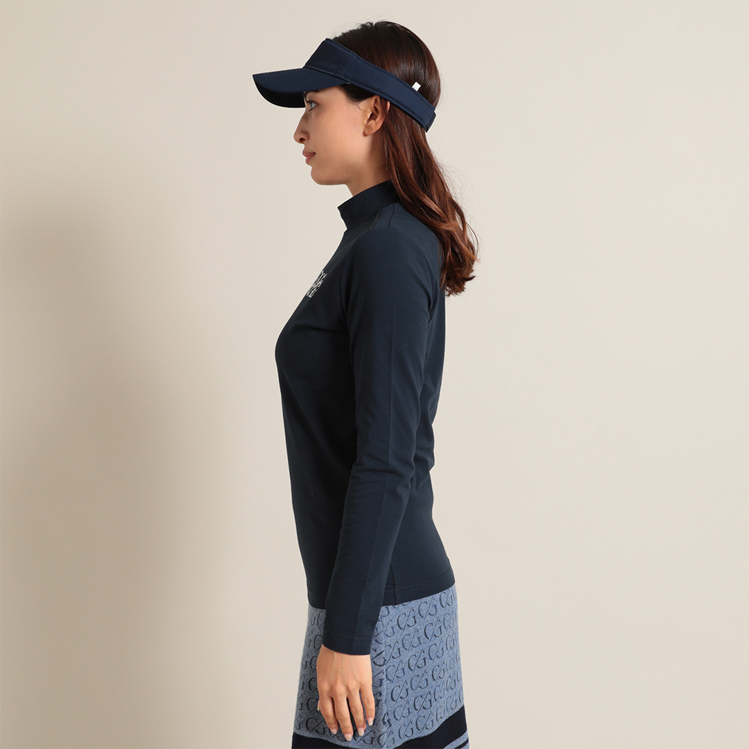 綿ベア天長袖モックネックシャツ (WOMENS)