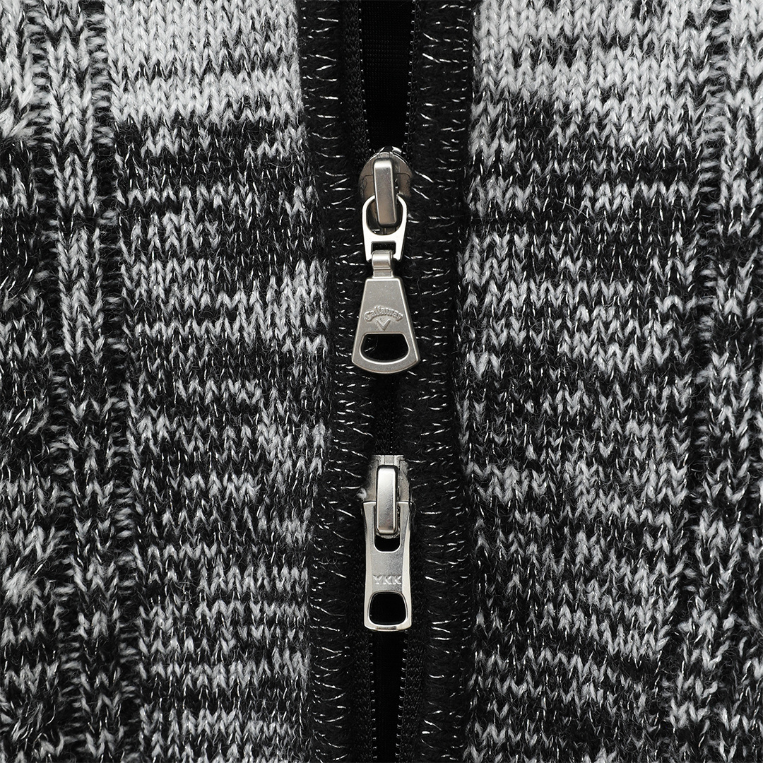 裏地付ラメ入りフルジップニット (WOMENS)