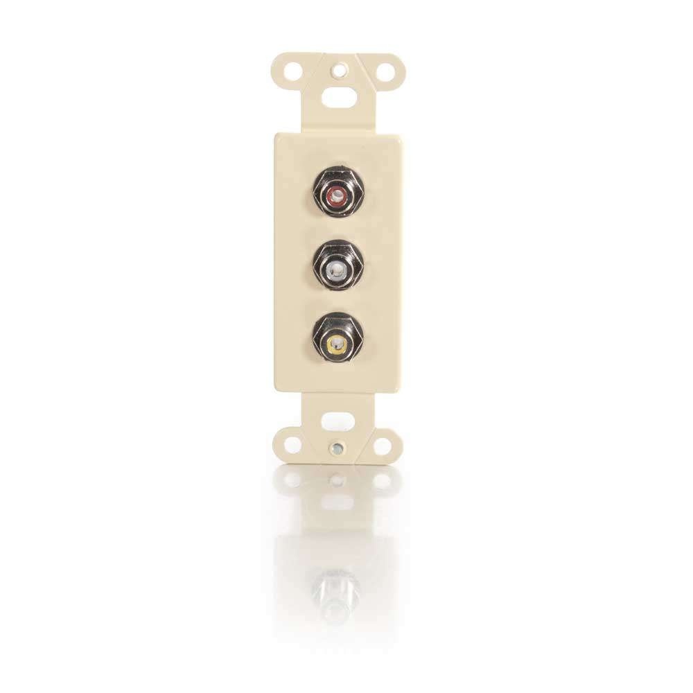 Composite Video and RCA Stereo Audio Pass Through Wall Plate