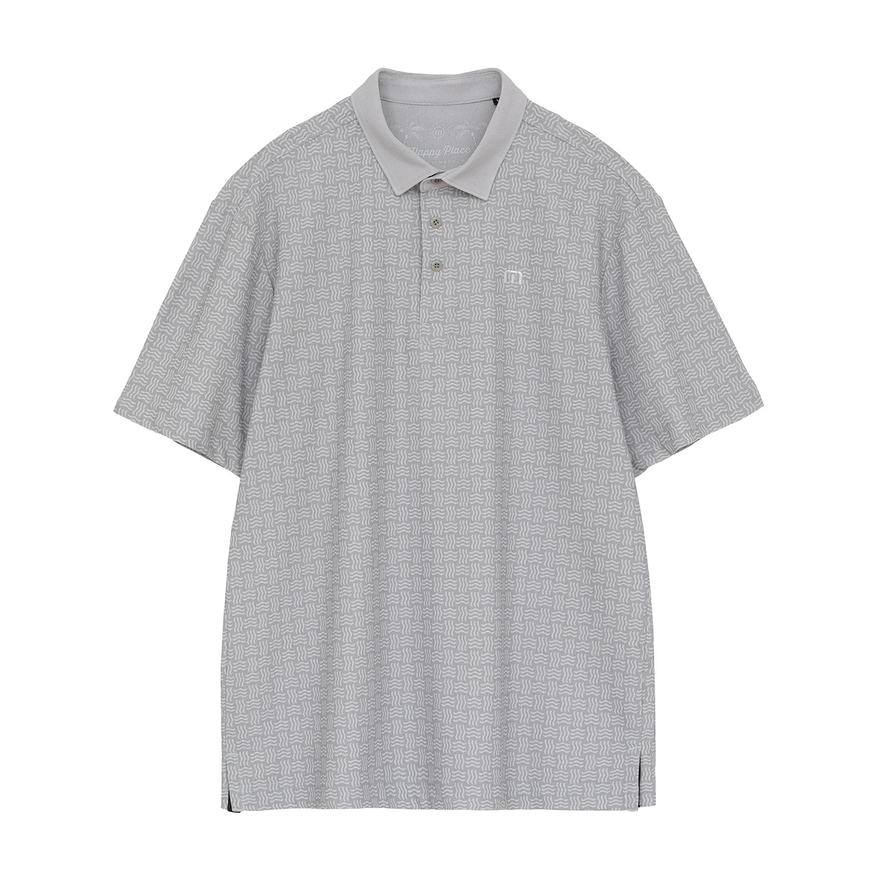 ラッセル編み半袖プリントポロ(MENS)