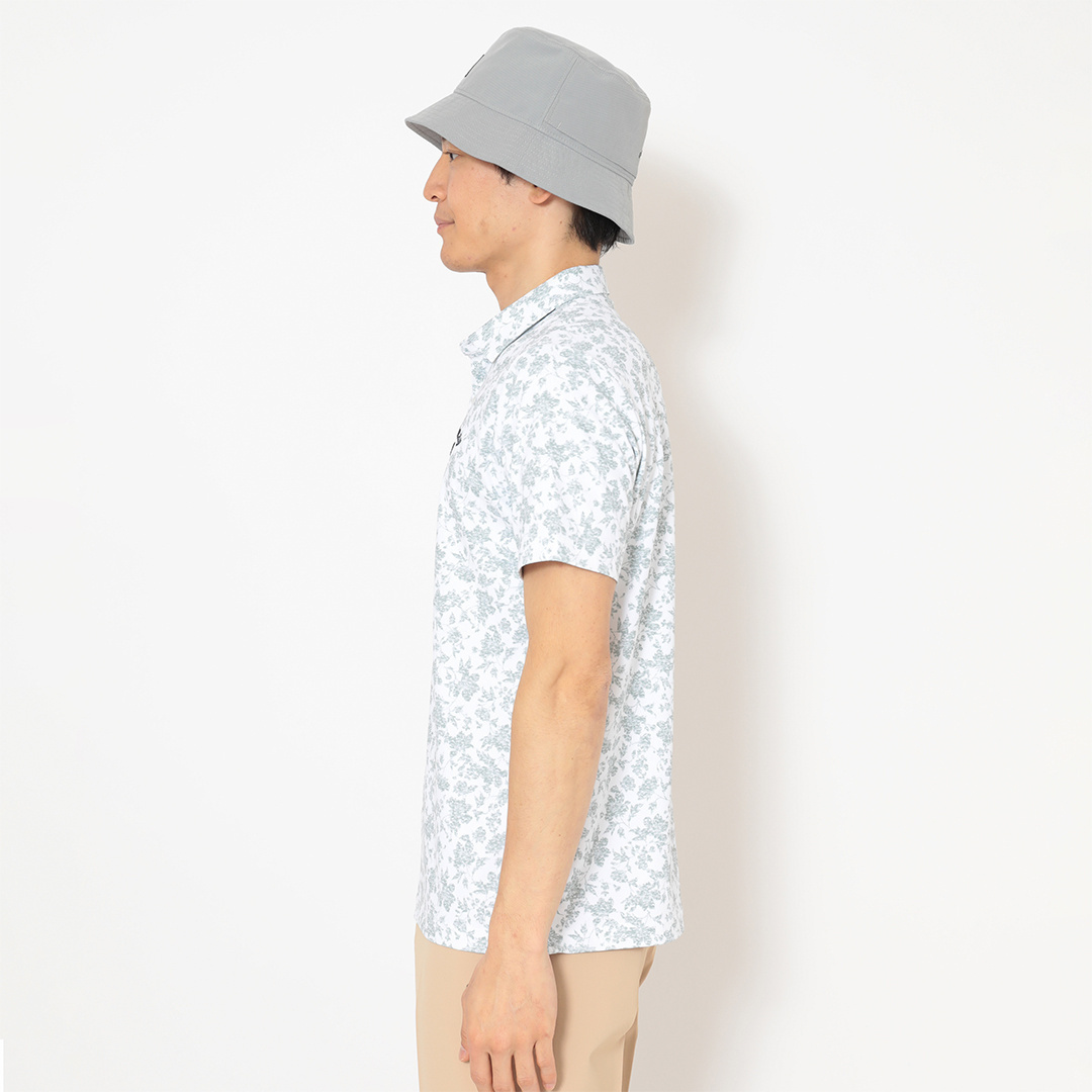 カノコ花柄擦れプリント半袖シャツ (MENS)